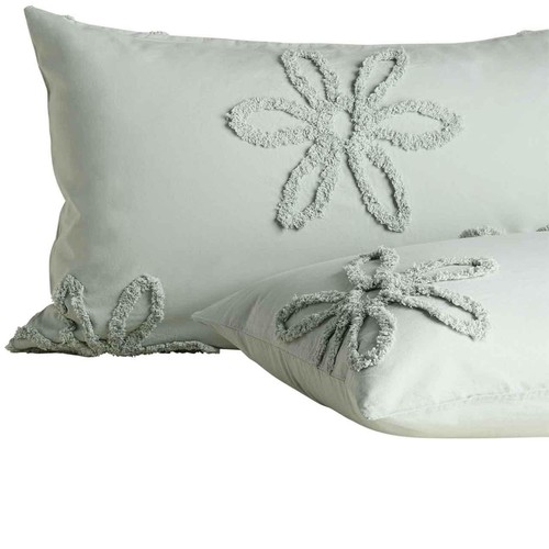 M&S Collection Pure Cotton Floral Bedding Set, Double, Green