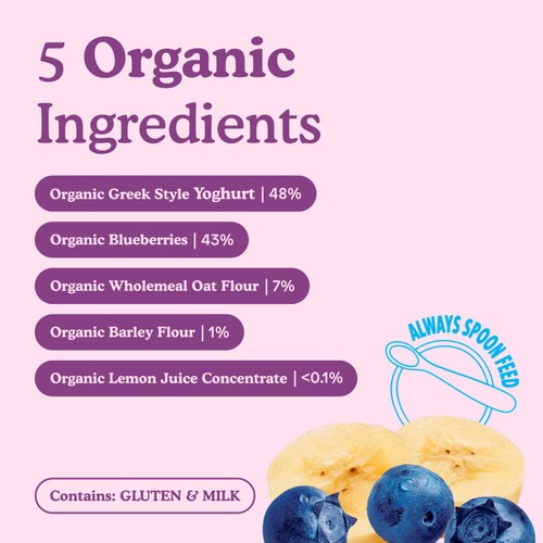Little Freddie Organic Blueberry & Banana Yoghurt Baby Food Pouch 6+ Months
