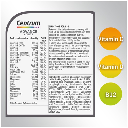 Centrum Advance Multivitamins & Minerals Tablets