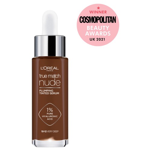 L'Oreal Paris True Match Plumping Tinted Skin Serum, 10-12 Very Deep