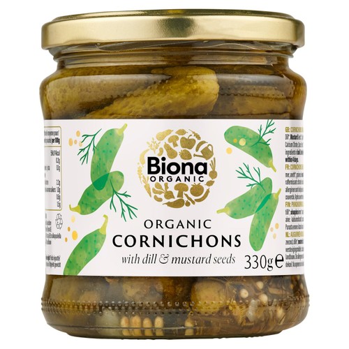 Biona Organic Cornichons With Dill & Mustard Seeds