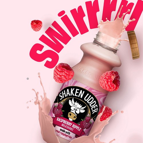 Shaken Udder Raspberry Ripple Flavoured Milkshake