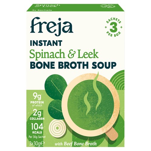 Freja Instant Spinach & Leek Bone Broth Soup