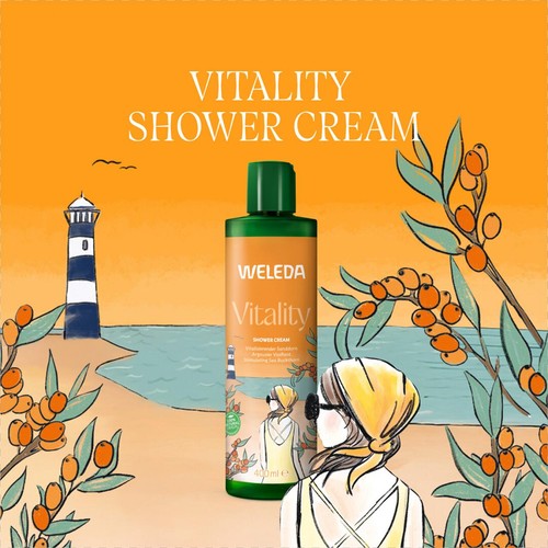 Weleda Sea Buckthorn Vitality Shower Cream Wash Certified Natural