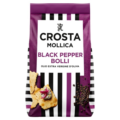 Crosta Mollica Bolli Italian Crackers with Black Peppercorn