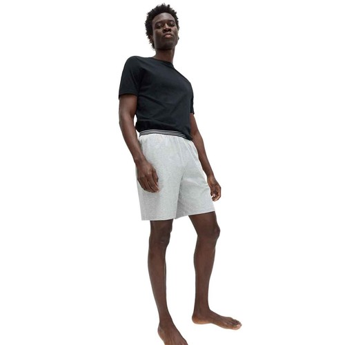 M&S Mens Pure Cotton Jersey Pyjama Shorts, S, Grey Mix
