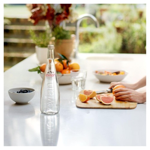 Evian Still Mineral Water Glass Bottle