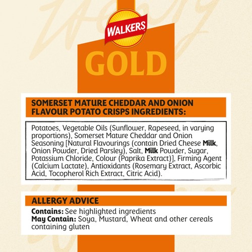Walkers Gold Somerset Mature Cheddar & Onion