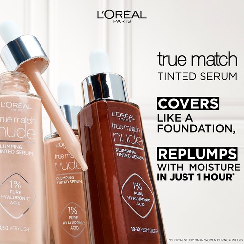 L'Oreal Paris True Match Nude Plumping Tinted Serum, Light Medium