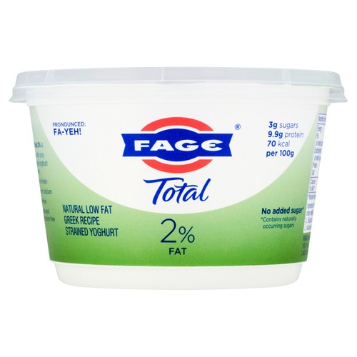 Fage Total 2% Fat Natural Low Fat Greek Recipe Strained Yoghurt 