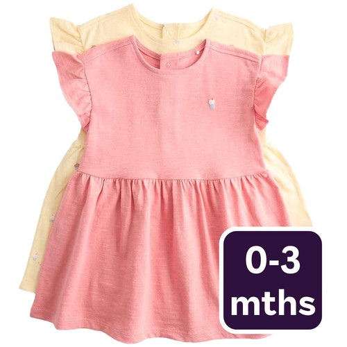 M&S Girls Cotton Jersey Cupcake Dresses, 0-3 Months, Multi