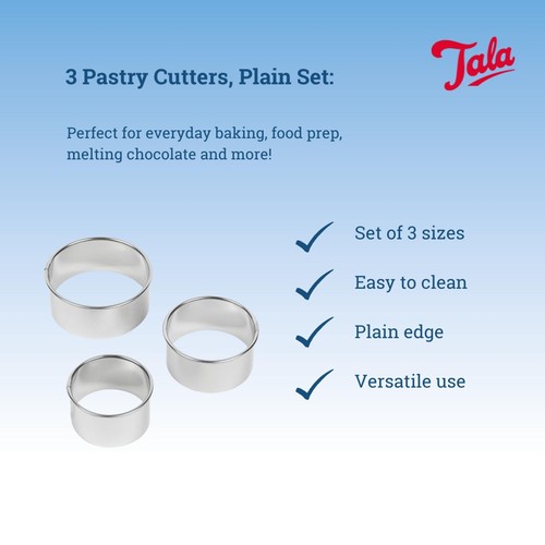 Tala Pastry Cutters Plain Set Of 3 S/S