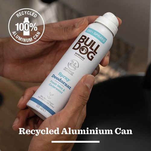 Bulldog Fresh Mint & Cedarwood Naturally Propelled Spray Deodorant
