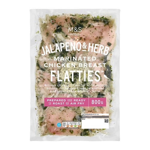 M&S Jalapeno & Herb Chicken Breast Flatties - Bags of Flavour