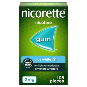 Nicorette Icy White Whitening Gum 4mg 105s