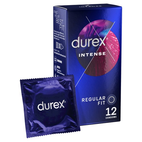 Durex Intense Condoms Ribbed & Dotted Regular Fit