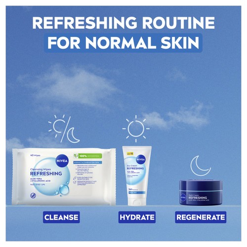 NIVEA Biodegradable Refreshing Face Cleansing Wipes
