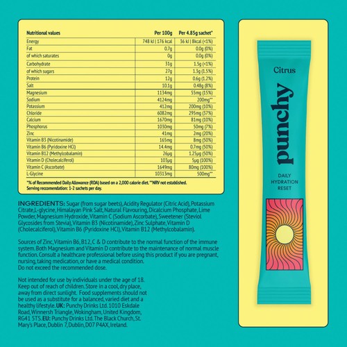 Punchy Citrus Electrolyte Sachets 