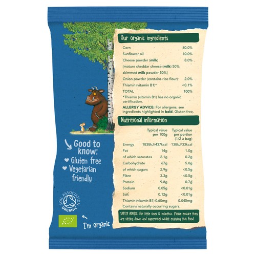 Organix Cheese & Onion Gruffalo Claws Toddler Snacks Multipack 12 months