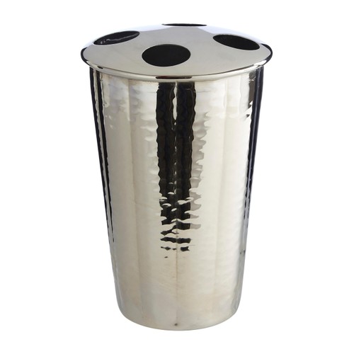 Premier Housewares Toothbrush Holder, Hammered Effect, Nickel Finish