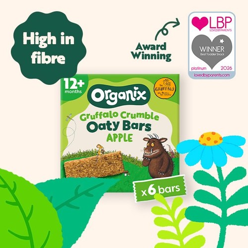 Organix Gruffalo Crumble Apple Oaty Bars Toddler Snack Multipack 12+ Months