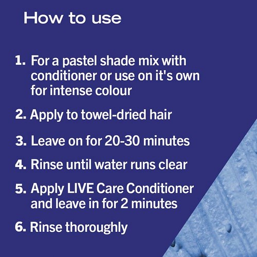 Schwarzkopf LIVE, Vibrant Semi-permanent Blue Hair Dye, Electric Blue 095
