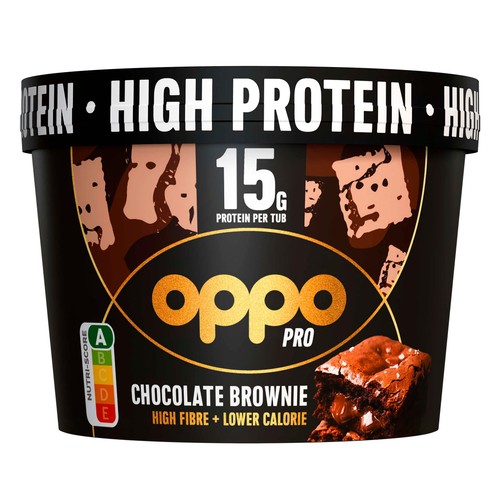 Oppo Pro High Protein Chocolate Brownie Ice Cream Tub