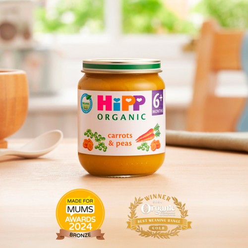 HiPP Organic Carrots & Peas Baby Food Jar 6+ Months