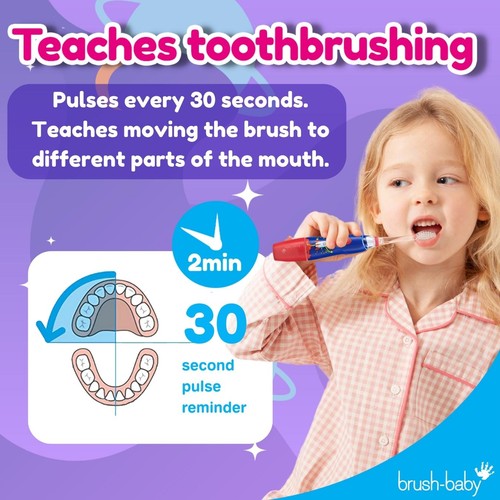 Brush-Baby KidzSonic Rocket Electric Toothbrush, 3+ Yrs