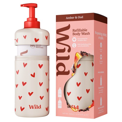 Wild Love Heart Case and Amber & Oud Body Wash Starter Pack