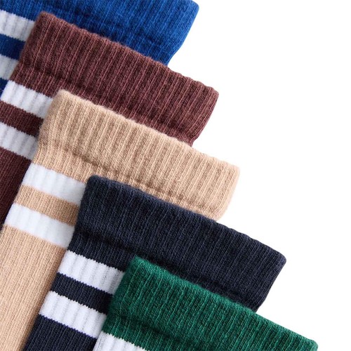 M&S Boys Striped Ribbed Socks, Size 12.5-3.5, Large Multi