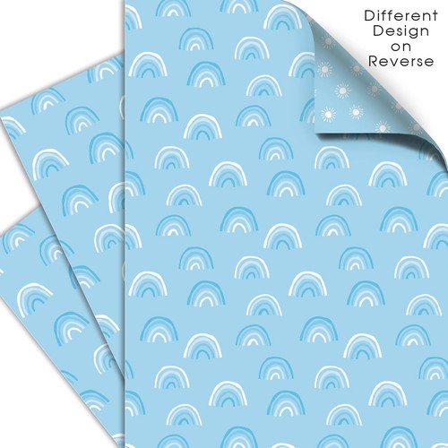 Blue Rainbow Double Sided Gift Wrap Sheets