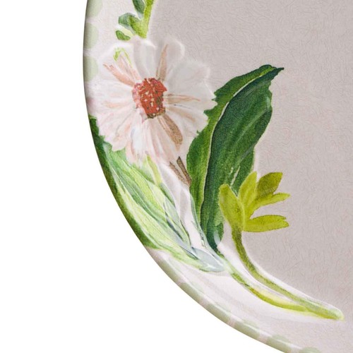 M&S Floral Melamine Dinner Plate Set, Green