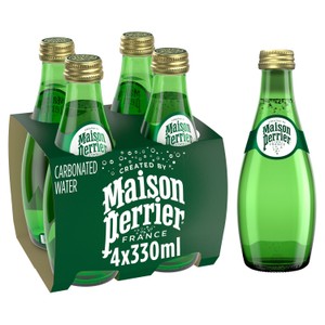 Maison Perrier 4 x 330ml Plain Sparkling Water Glass Bottle