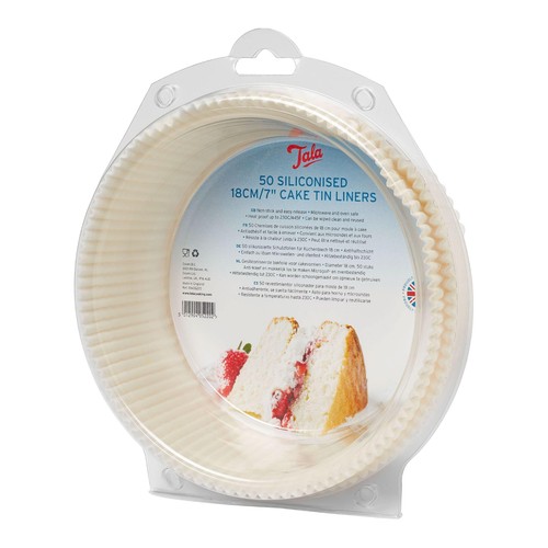 Tala 50 Non-stick Cake Baking Tin Liners 18cm  