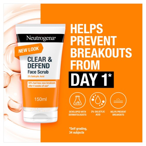 Neutrogena Clear & Defend Face Scrub with 2% Salicylic Acid