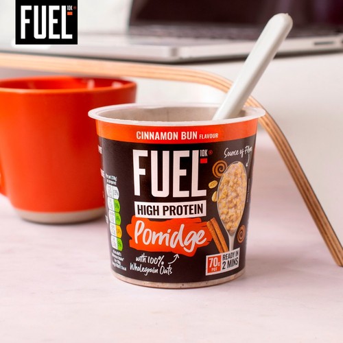FUEL10K High Protein Cinnamon Bun Porridge Oat Cereal Pot
