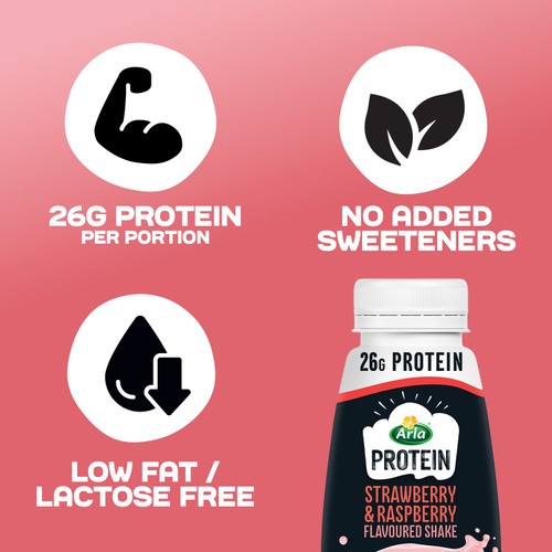 Arla Protein Strawberry & Raspberry Milk Shake