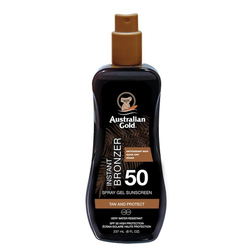 Australian Gold SPF 50 Sunscreen Spray with Instant Bronzer