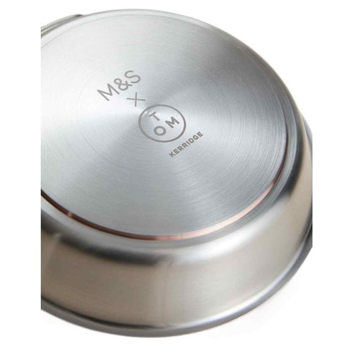 M&S X Tom Kerridge Stainless Steel 20cm Non Stick Frying Pan, Silver