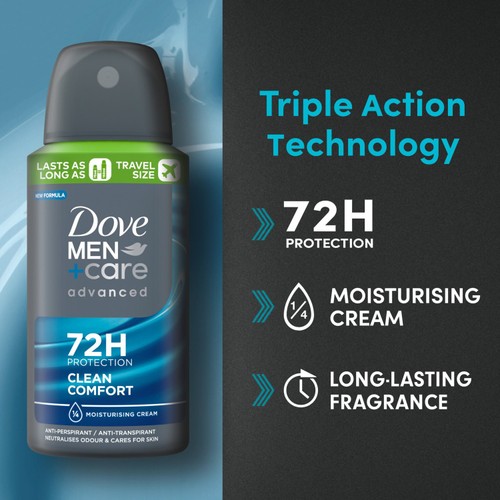 Dove Men+Care Advanced Antiperspirant Deodorant Clean Comfort Travel Size