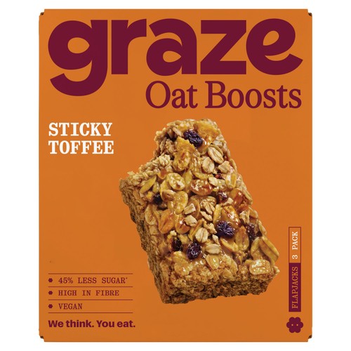 Graze Sticky Toffee Oat Boosts Flapjack Snack