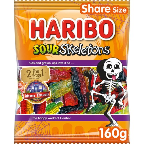 HARIBO Sour Skeletons Sweets Sharing Bag