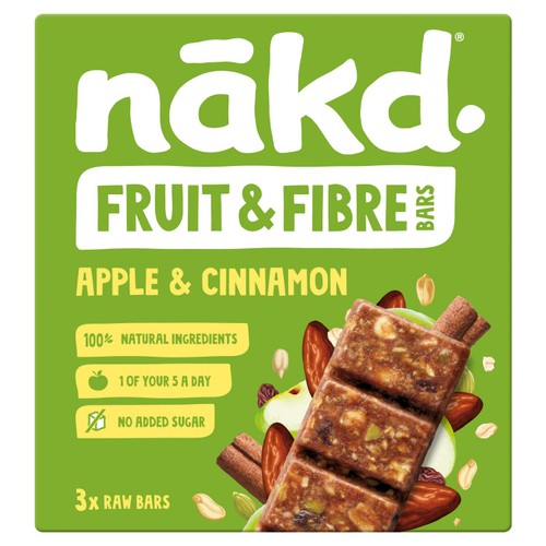 nakd. Fruit & Fibre Apple & Cinnamon Bars Multipack