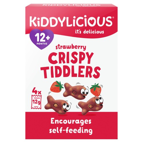 Kiddylicious Strawberry Crispy Tiddlers Baby Snacks Multi