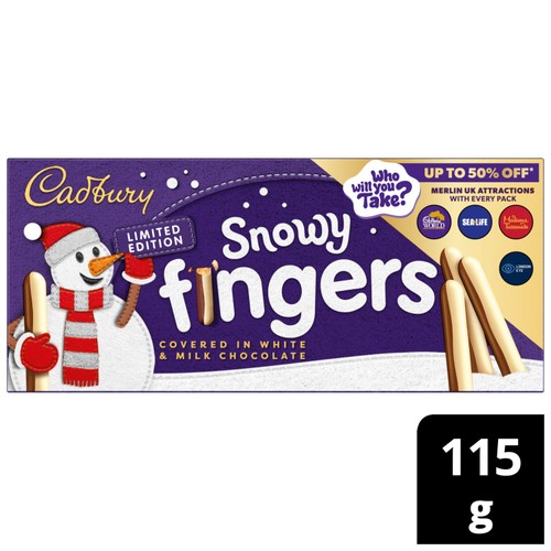 Cadbury Fingers Snowy White & Milk Chocolate Biscuits