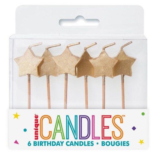 Gold Star Birthday Candles