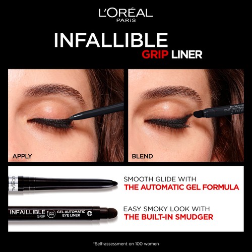 L'Oreal Paris Infallible Grip 36h Gel Automatic Eyeliner, Semi Perm Brown