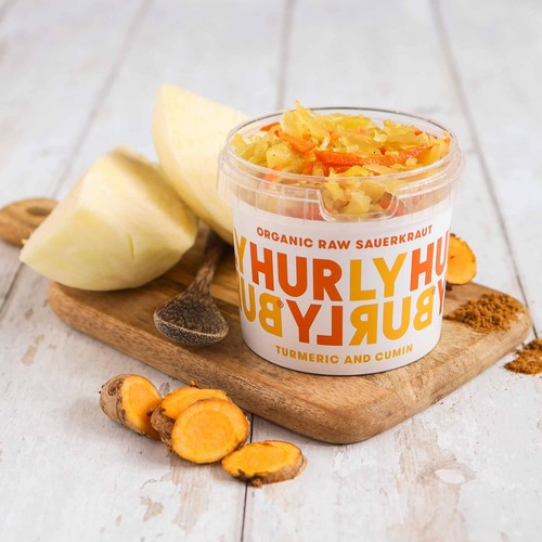 Hurly Burly Turmeric and Cumin Organic Raw Sauerkraut