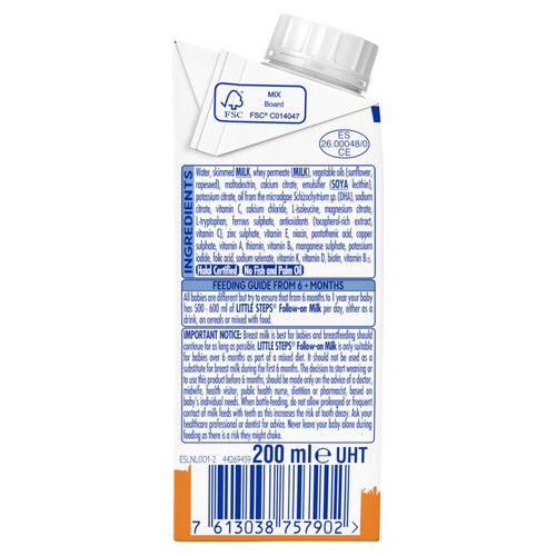 LITTLE STEPS Follow-On Baby Milk 6 mth+ Ready-to-use formula milk 200ml